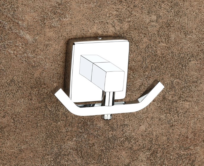 Square Robe Hook Stainless Steel Bathroom Commercial Hotel Spa Wall Mount Heavy-Duty Anti-Rust Waterproof Easy Install Professional Grade Durable Multi-Prong Robe Towel Holder Rustproof Geometric Design Space Saving Modern Minimalist Secure Mounting Load